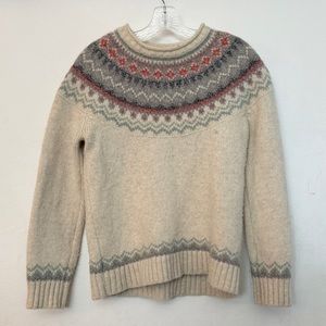 LL Bean 100% lambs wool Fairisle sweater, women’s size M
